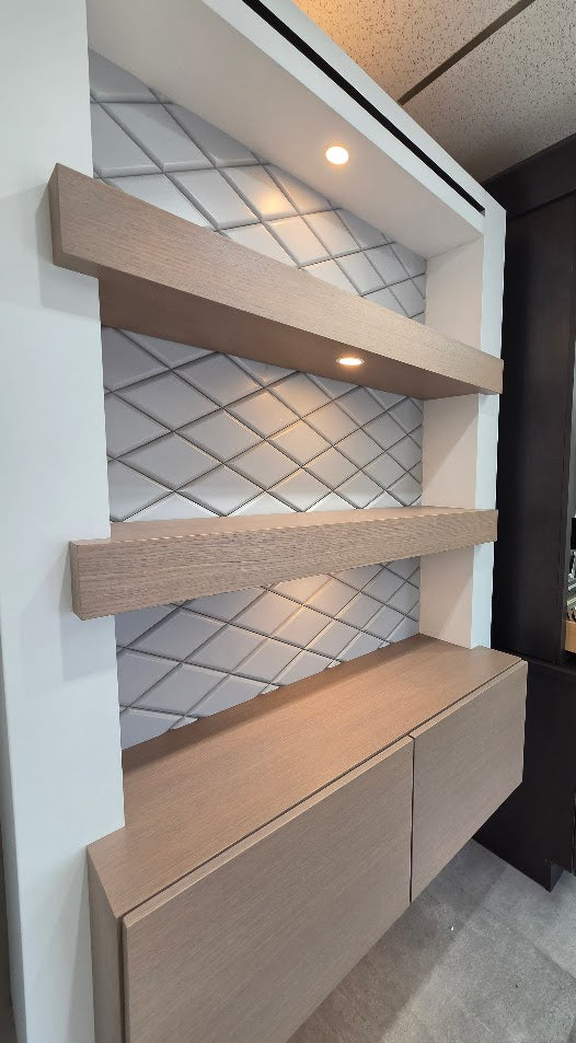 Seamless Rift White Oak Miter Fold Shelf