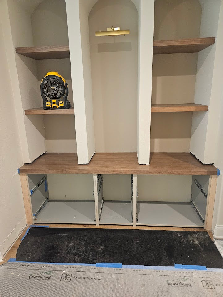 Seamless Walnut Miter Fold Shelf